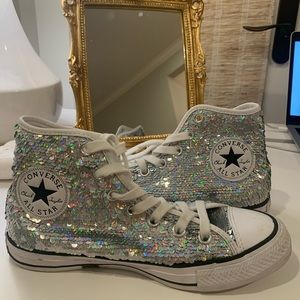 Iridescent converse high tops